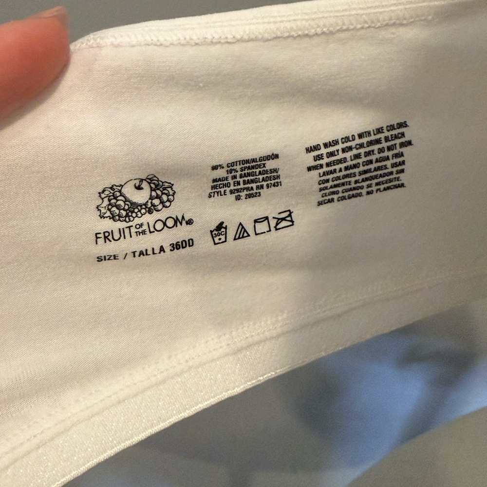 Fruit of the Loom White Full-Coverage Bra Intimates - Picture 3 of 3